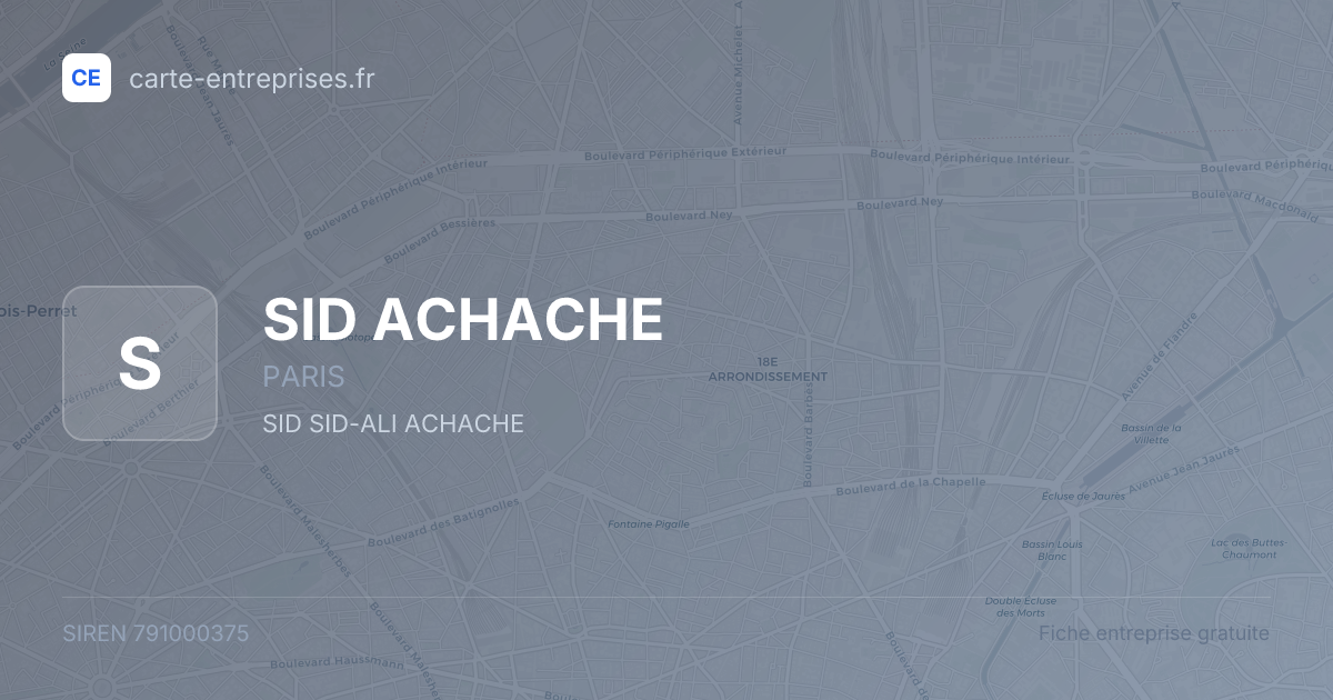 SID ACHACHE — 791000375 — fiche entreprise