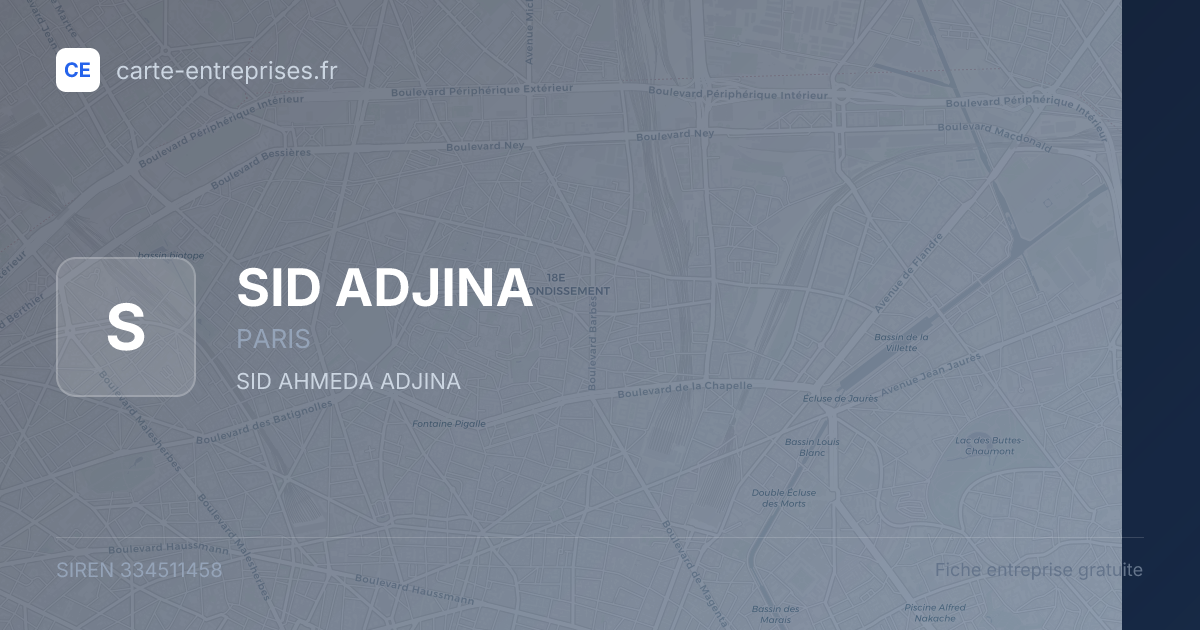 SID ADJINA — 334511458 — fiche entreprise