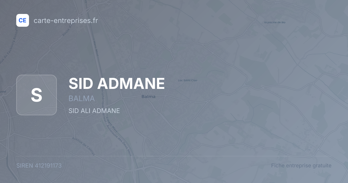 SID ADMANE — 412191173 — fiche entreprise