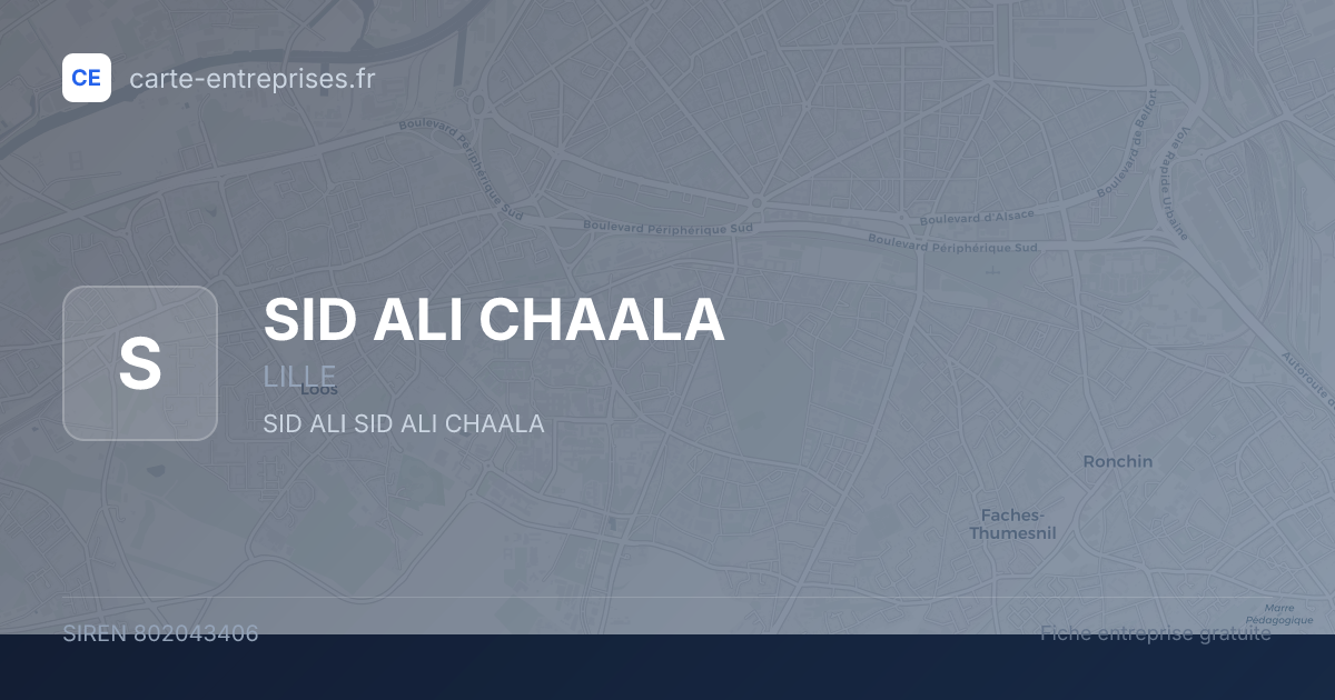 SID ALI CHAALA — 802043406 — fiche entreprise