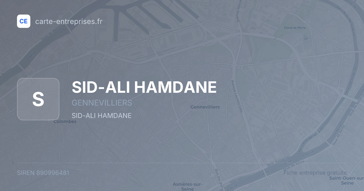SID-ALI HAMDANE — 890996481 — fiche entreprise