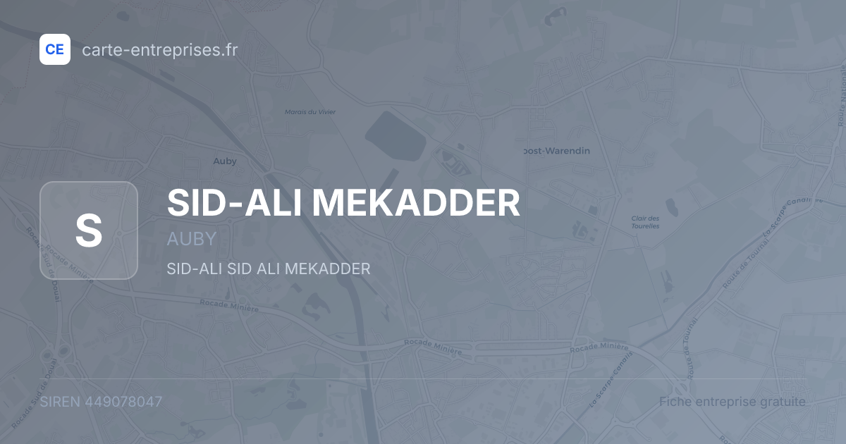 SID-ALI MEKADDER — 449078047 — fiche entreprise