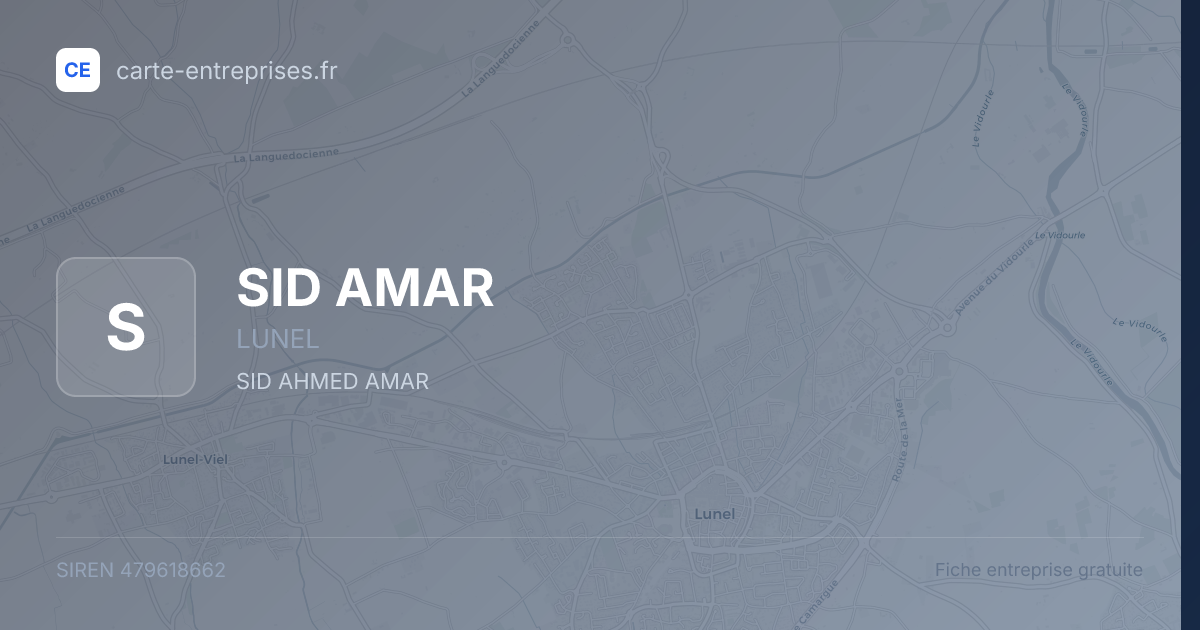 SID AMAR — 479618662 — fiche entreprise