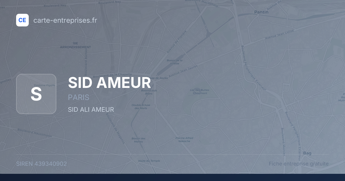 SID AMEUR — 439340902 — fiche entreprise