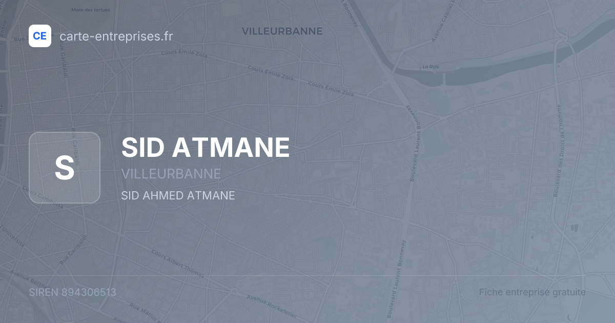 SID ATMANE — 894306513 — fiche entreprise