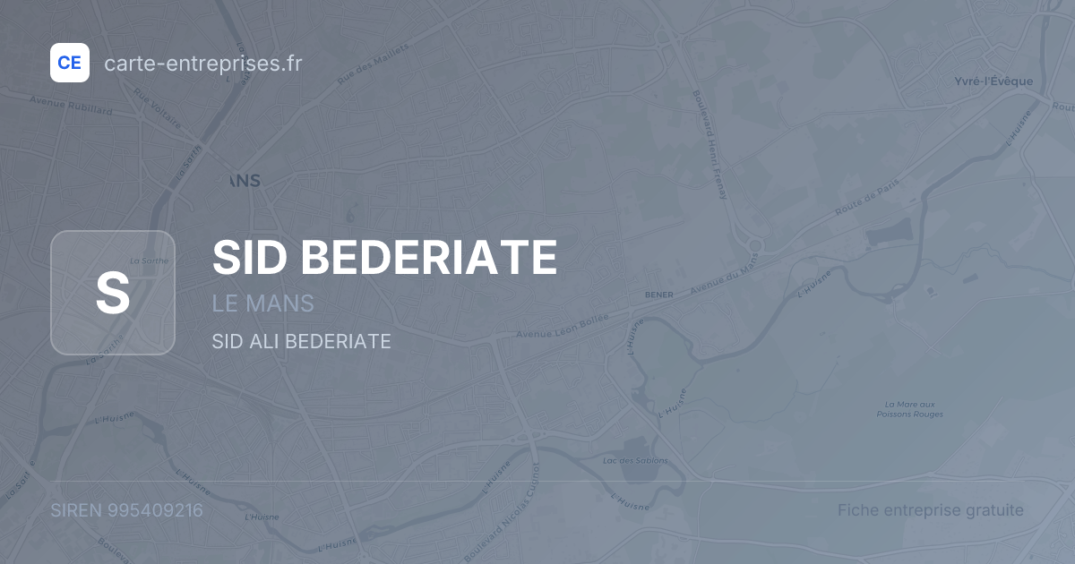 SID BEDERIATE — 995409216 — fiche entreprise