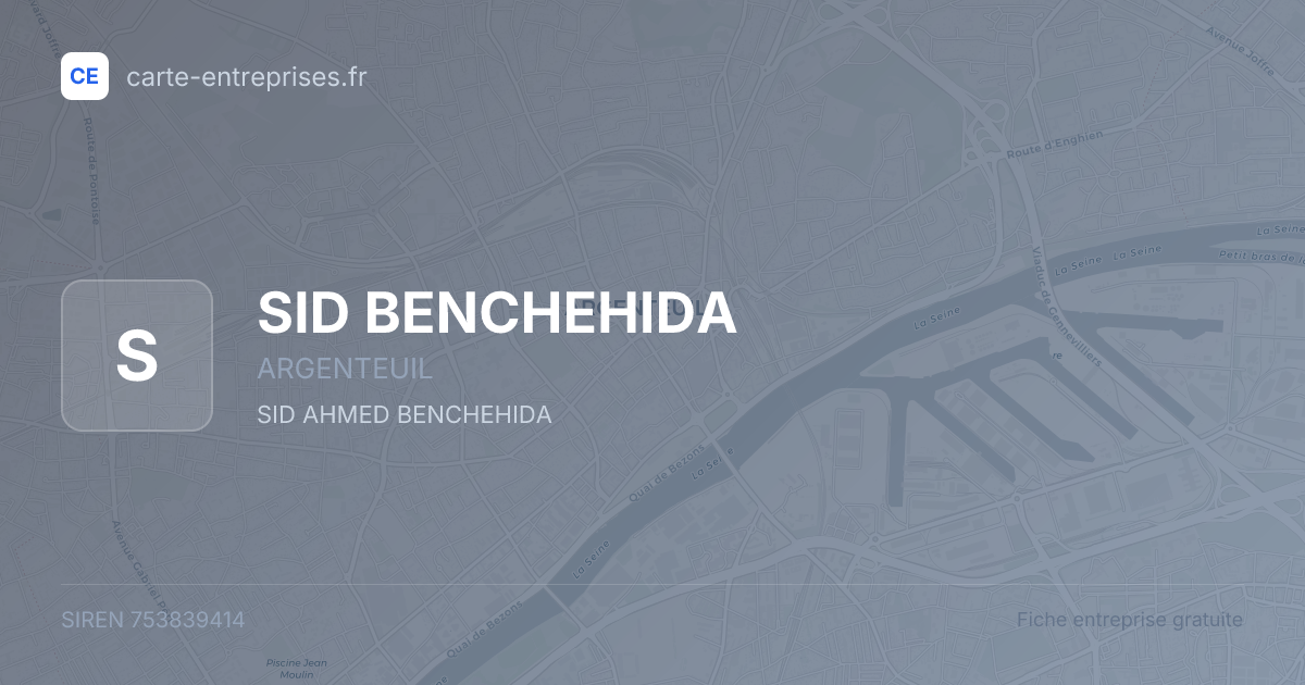 SID BENCHEHIDA — 753839414 — fiche entreprise