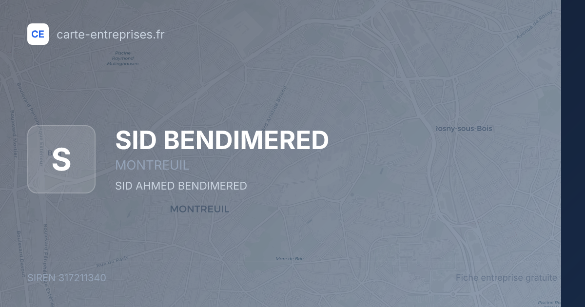 SID BENDIMERED — 317211340 — fiche entreprise