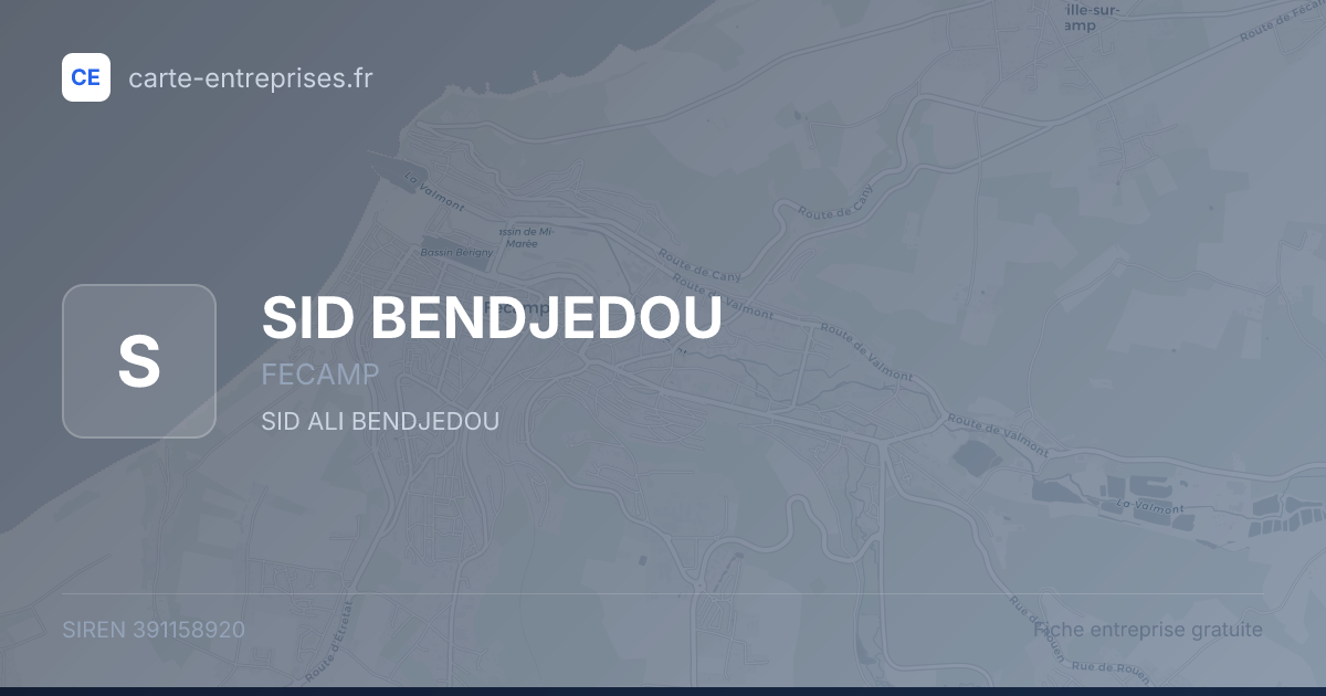 SID BENDJEDOU — 391158920 — fiche entreprise