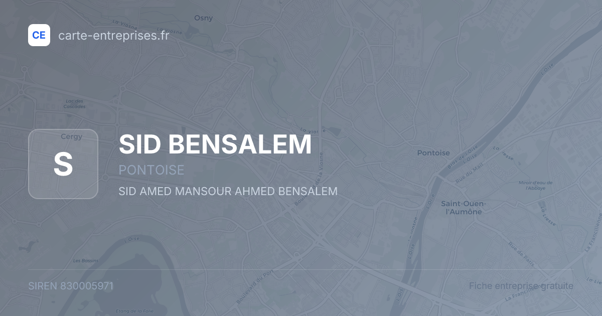 SID BENSALEM — 830005971 — fiche entreprise