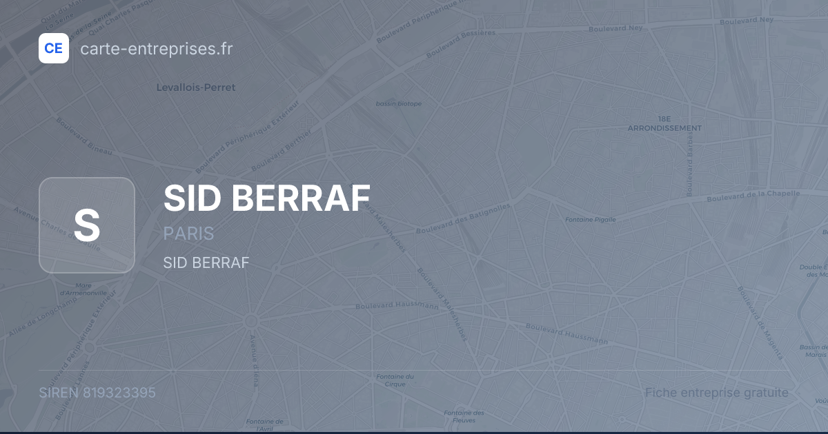 SID BERRAF — 819323395 — fiche entreprise