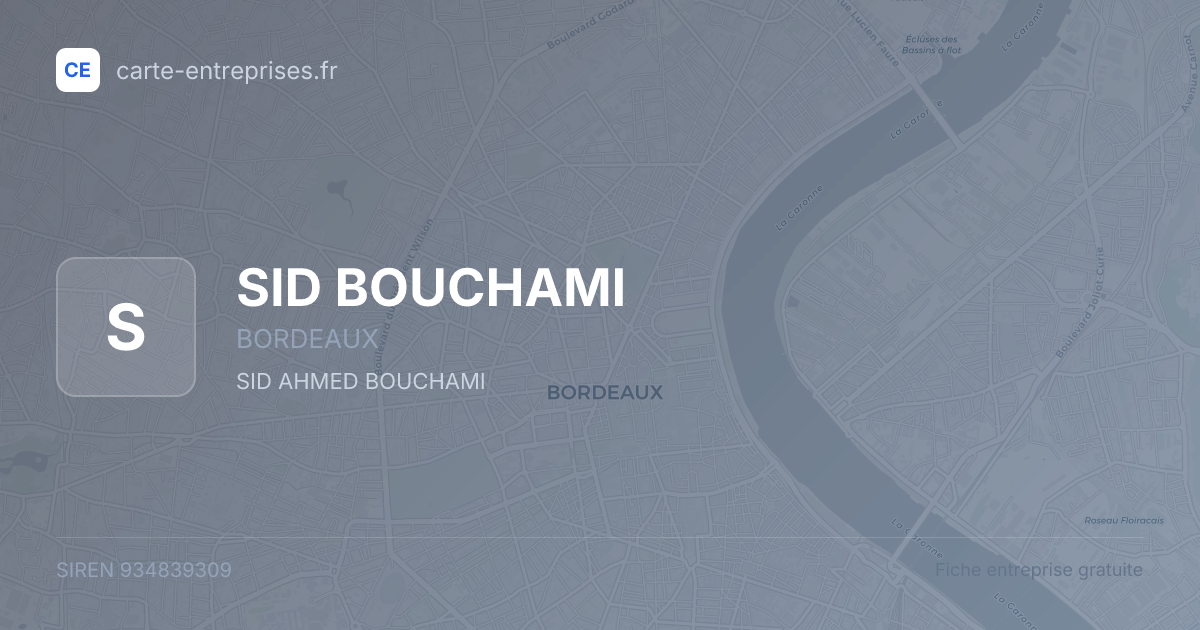 SID BOUCHAMI — 934839309 — fiche entreprise