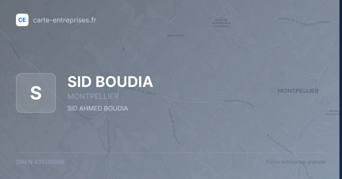 SID BOUDIA — 435175989 — fiche entreprise