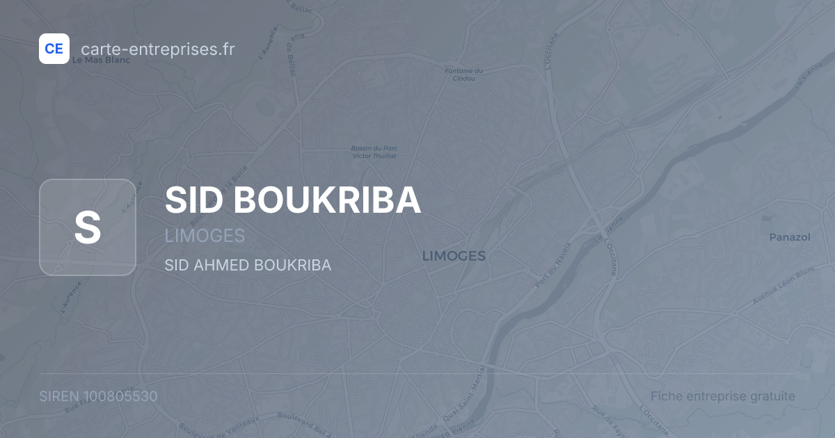 SID BOUKRIBA — 100805530 — fiche entreprise