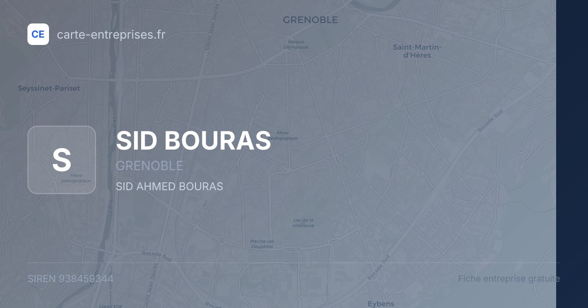 SID BOURAS — 938459344 — fiche entreprise