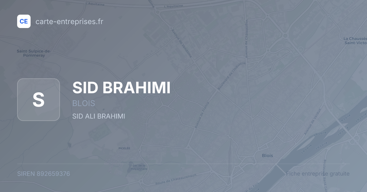 SID BRAHIMI — 892659376 — fiche entreprise