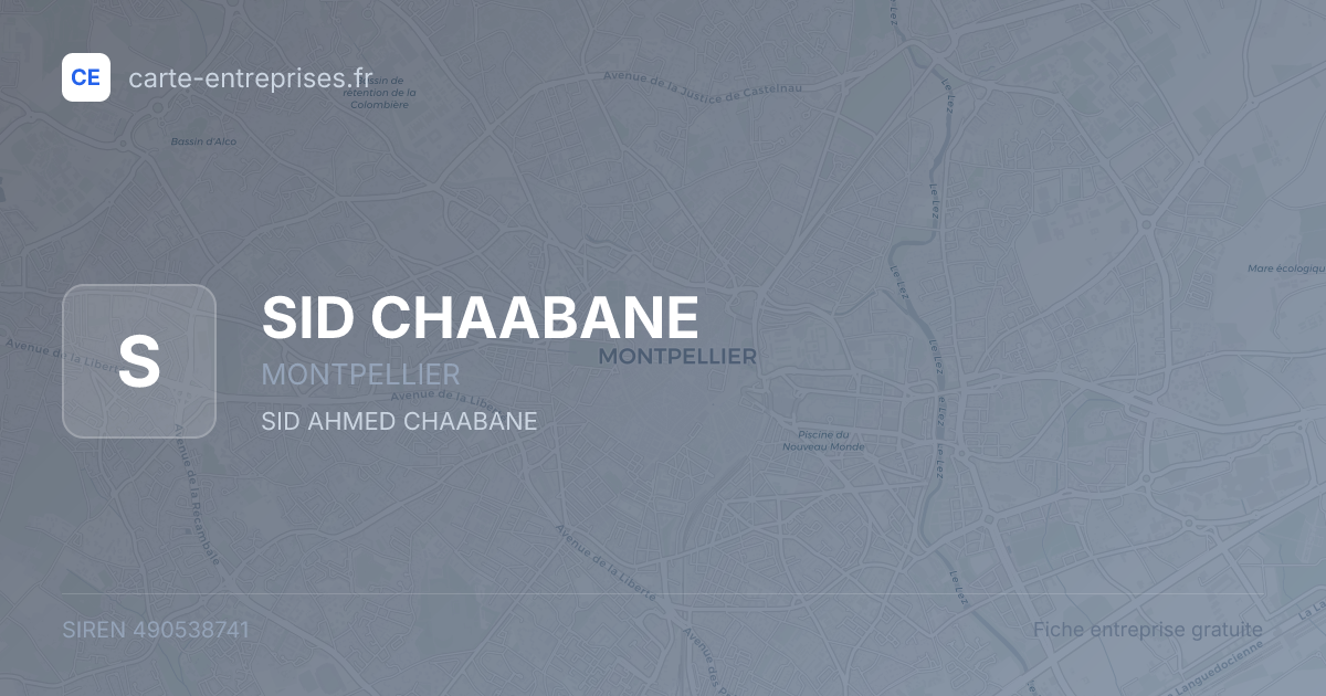 SID CHAABANE — 490538741 — fiche entreprise