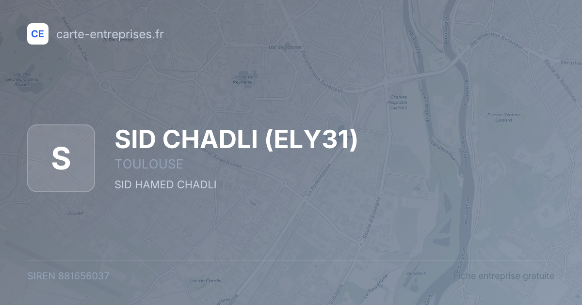 SID CHADLI (ELY31) — 881656037 — fiche entreprise
