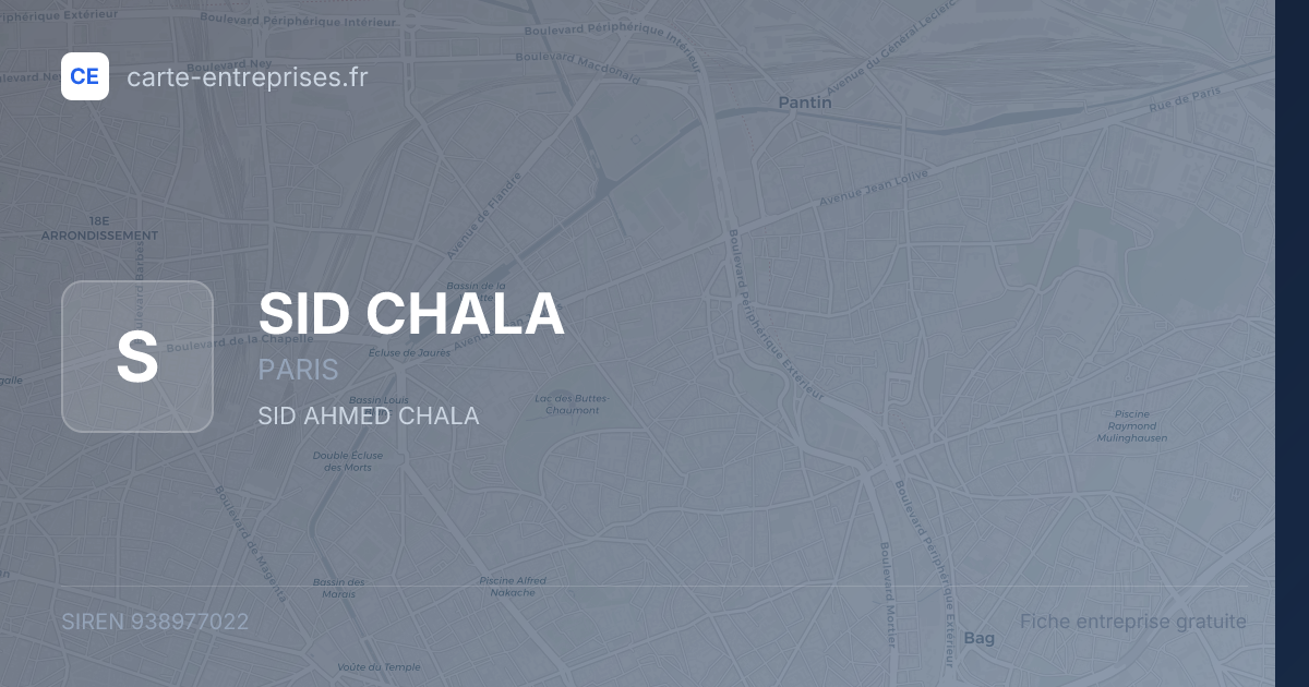 SID CHALA — 938977022 — fiche entreprise