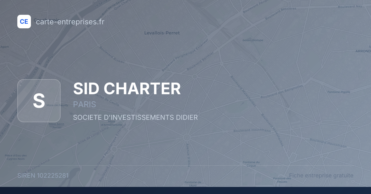 SID CHARTER — 102225281 — fiche entreprise