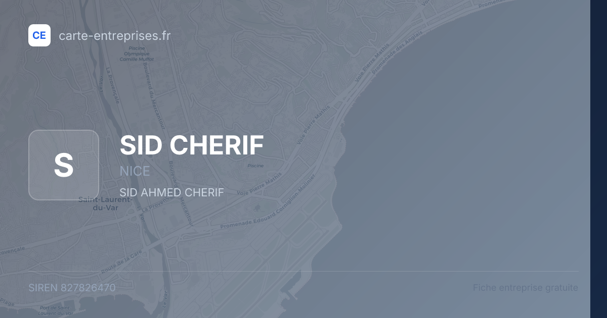 SID CHERIF — 827826470 — fiche entreprise