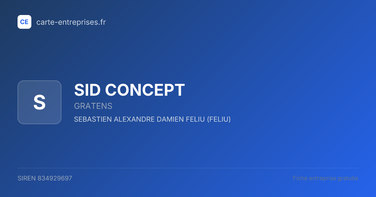SID CONCEPT — 834929697 — fiche entreprise