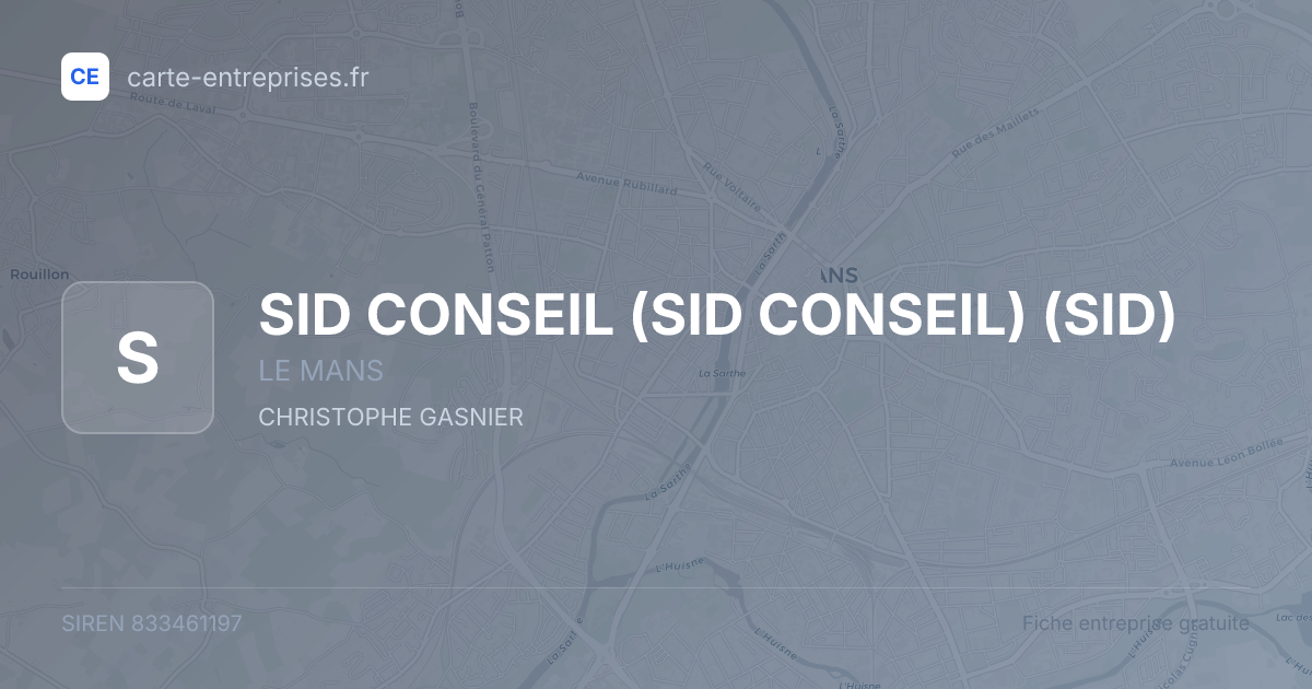 SID CONSEIL (SID CONSEIL) (SID) — 833461197 — fiche entreprise