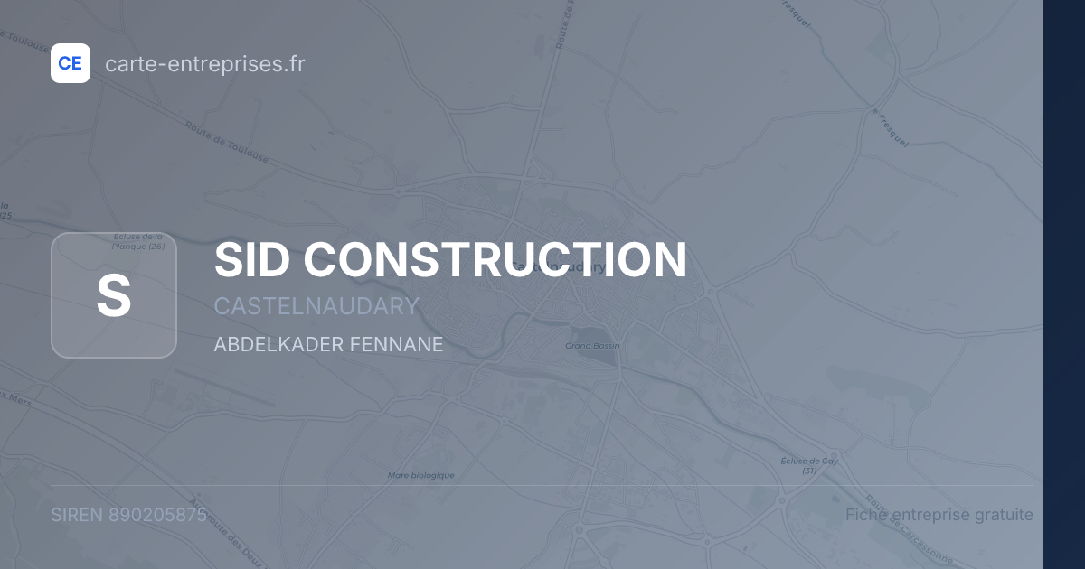SID CONSTRUCTION — 890205875 — fiche entreprise