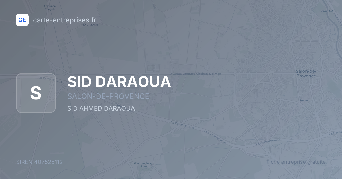 SID DARAOUA — 407525112 — fiche entreprise