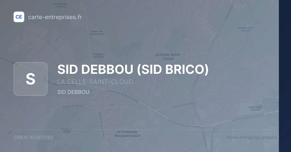 SID DEBBOU (SID BRICO) — 102975182 — fiche entreprise