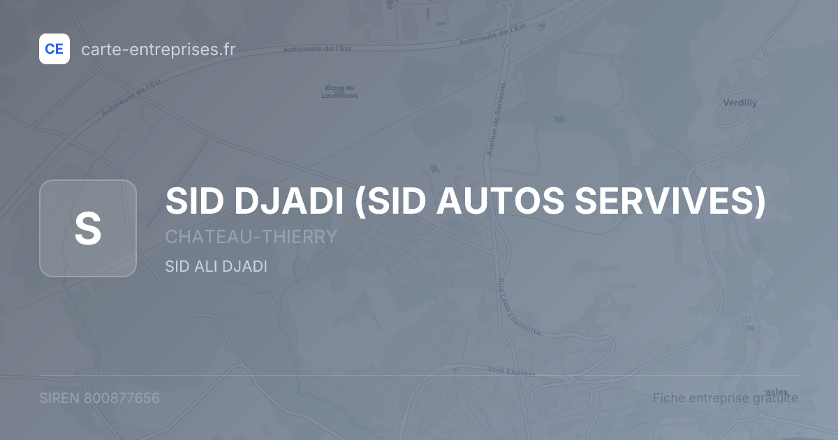 SID DJADI (SID AUTOS SERVIVES) — 800877656 — fiche entreprise