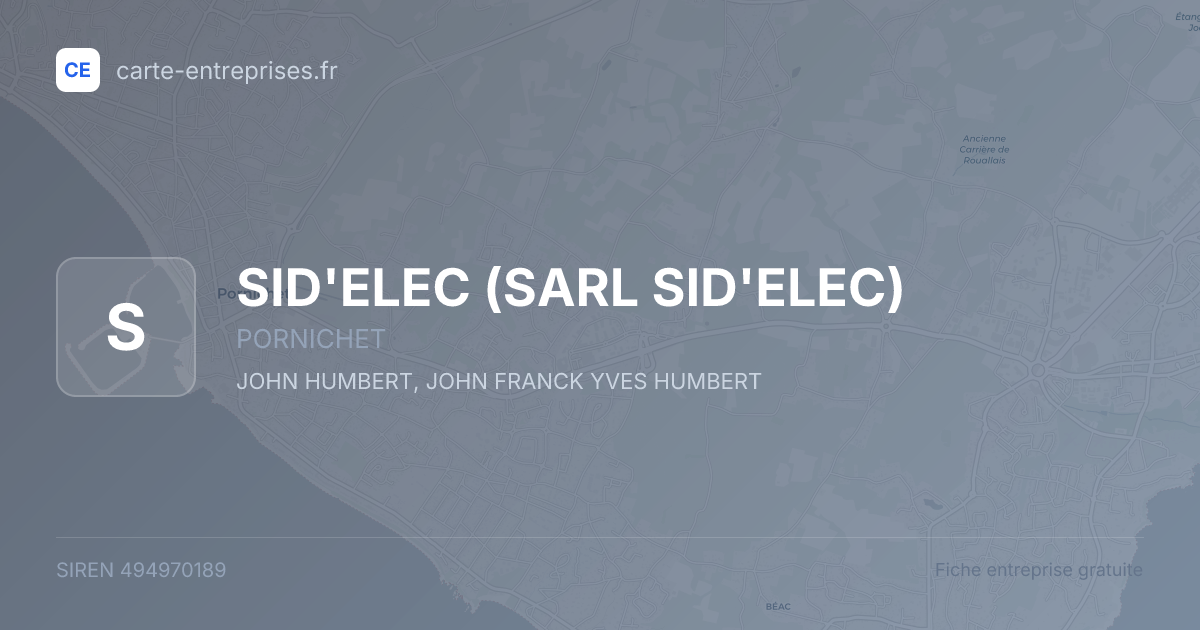 SID'ELEC (SARL SID'ELEC) — 494970189 — fiche entreprise