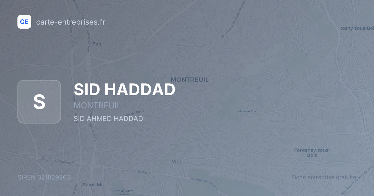 SID HADDAD — 321829202 — fiche entreprise