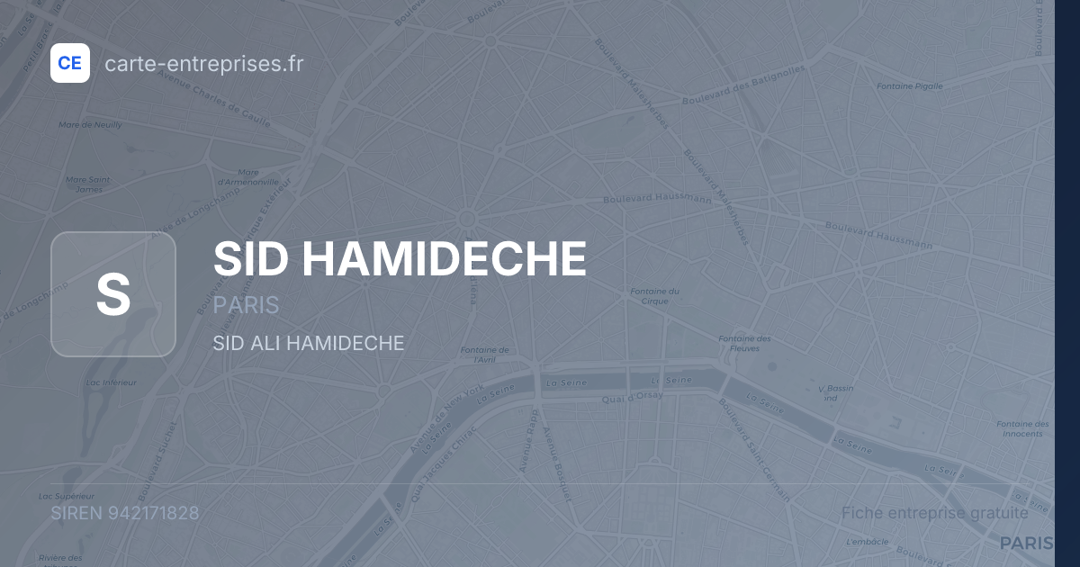 SID HAMIDECHE — 942171828 — fiche entreprise