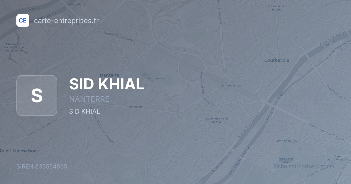 SID KHIAL — 833554835 — fiche entreprise