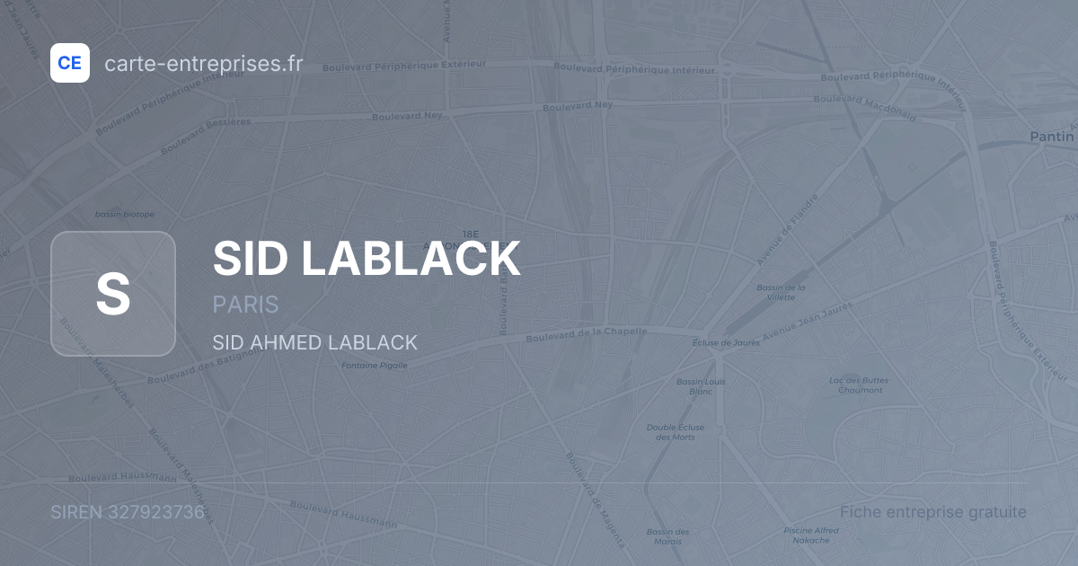 SID LABLACK — 327923736 — fiche entreprise