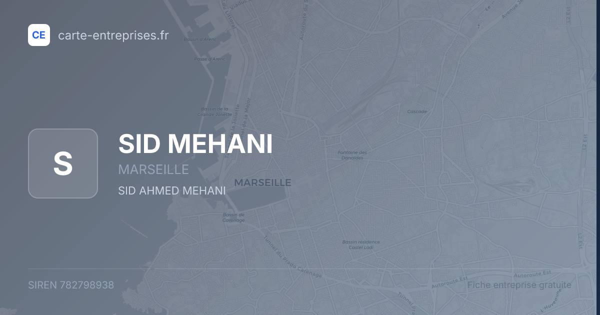 SID MEHANI — 782798938 — fiche entreprise