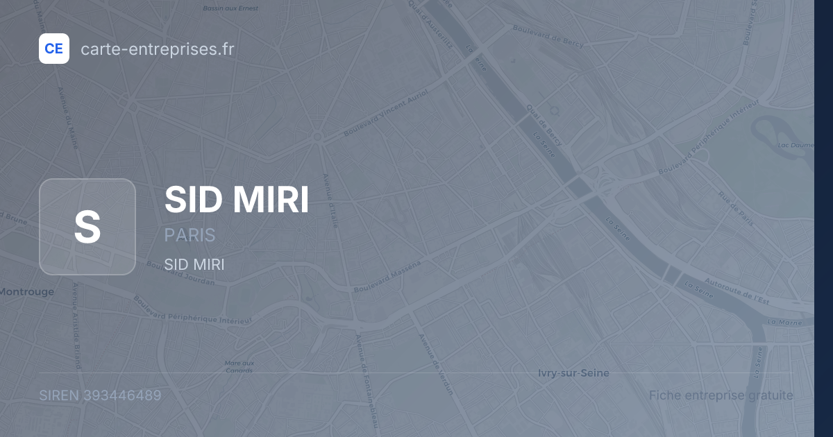 SID MIRI — 393446489 — fiche entreprise
