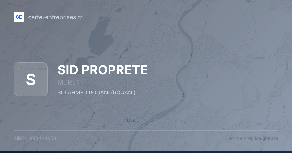 SID PROPRETE — 893483958 — fiche entreprise