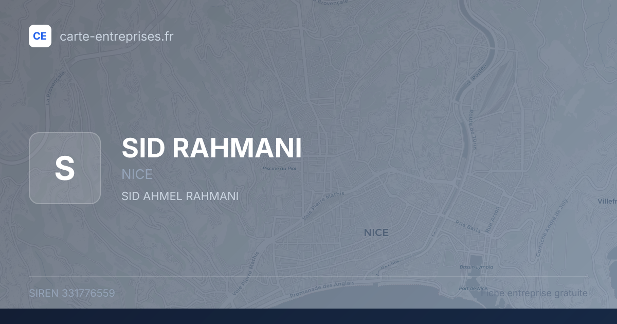 SID RAHMANI — 331776559 — fiche entreprise