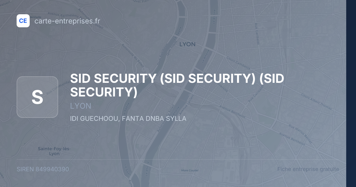 SID SECURITY (SID SECURITY) (SID SECURITY) — 849940390 — fiche entreprise