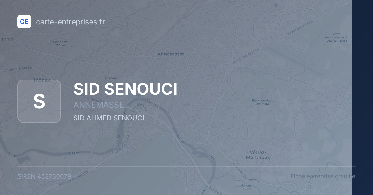SID SENOUCI — 453730079 — fiche entreprise