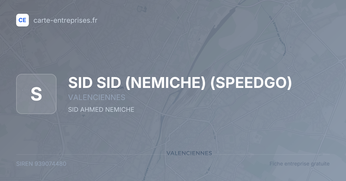 SID SID (NEMICHE) (SPEEDGO) — 939074480 — fiche entreprise