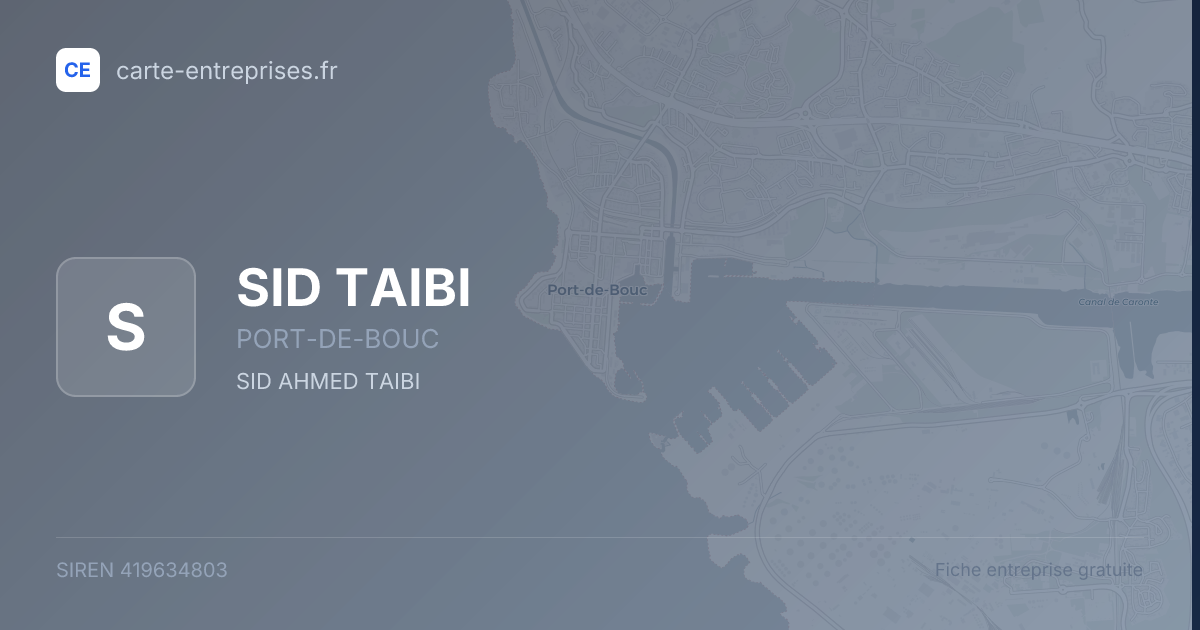 SID TAIBI — 419634803 — fiche entreprise