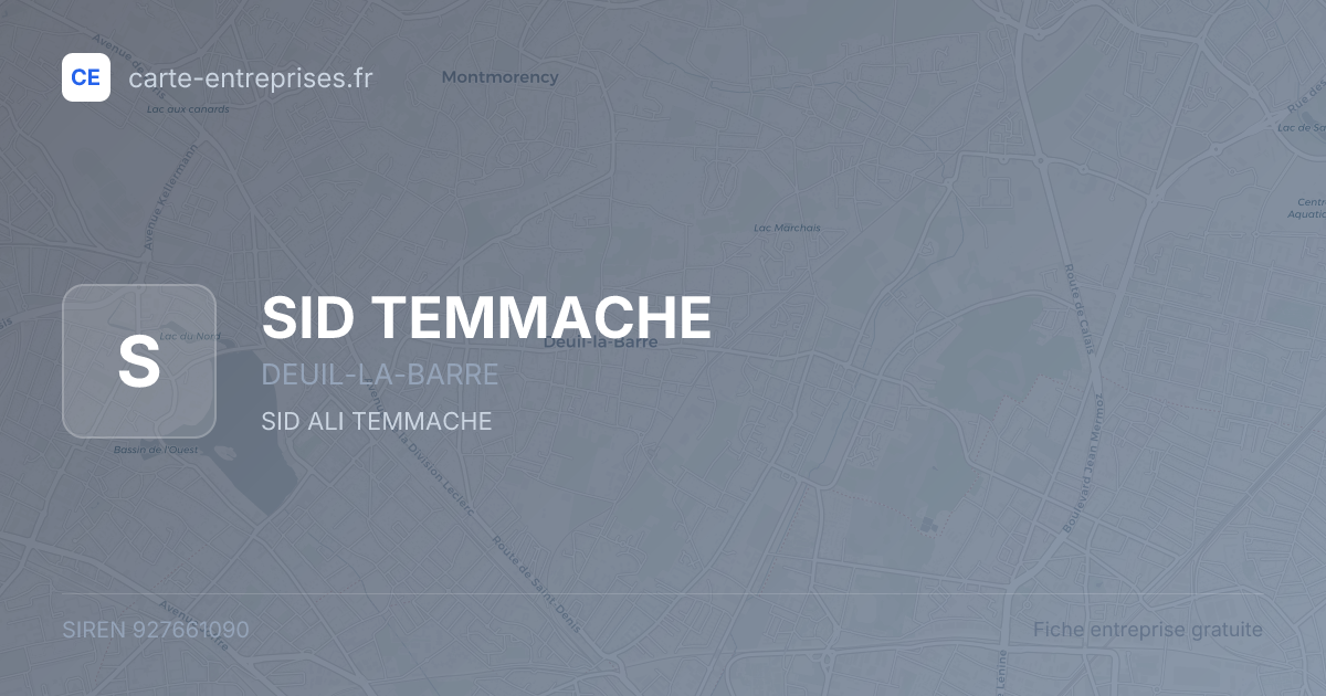 SID TEMMACHE — 927661090 — fiche entreprise