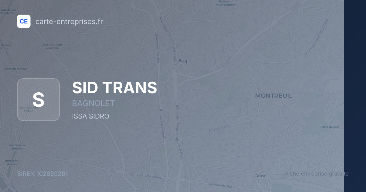 SID TRANS — 102859261 — fiche entreprise