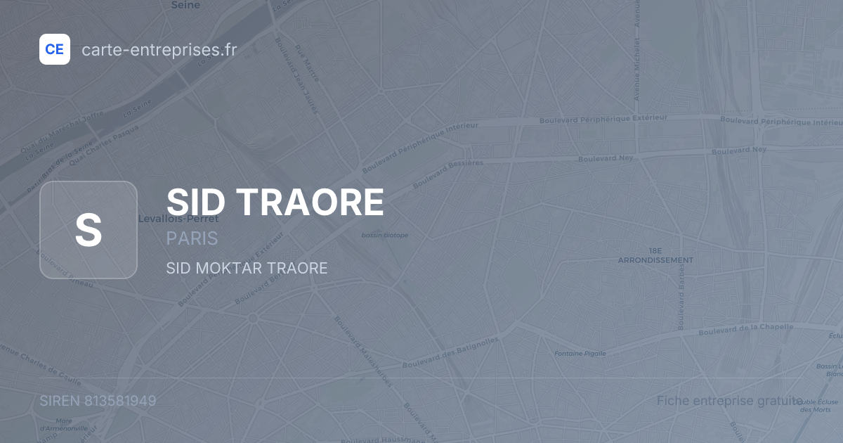 SID TRAORE — 813581949 — fiche entreprise