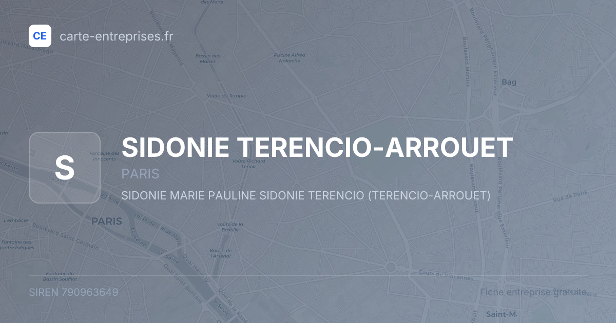 SIDONIE TERENCIO-ARROUET — 790963649 — fiche entreprise