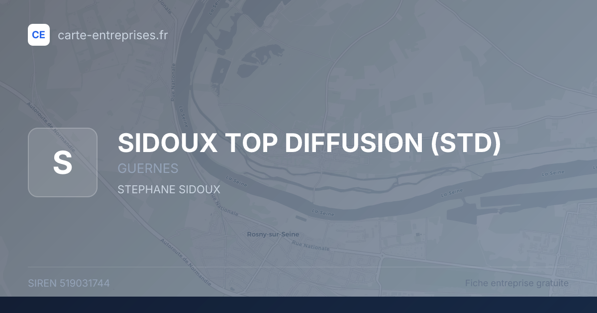 SIDOUX TOP DIFFUSION (STD) — 519031744 — fiche entreprise