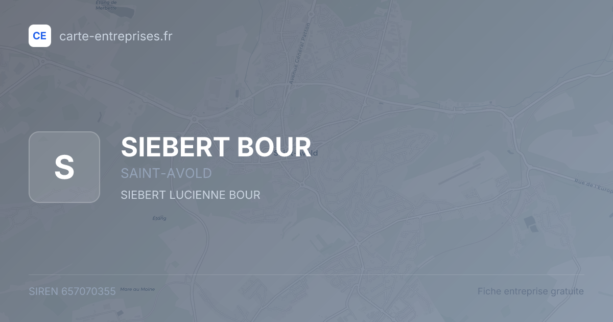 SIEBERT BOUR — 657070355 — fiche entreprise